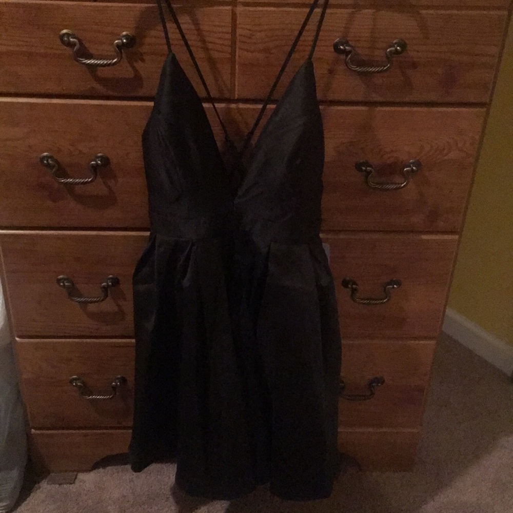 Black low cut Mini Dress